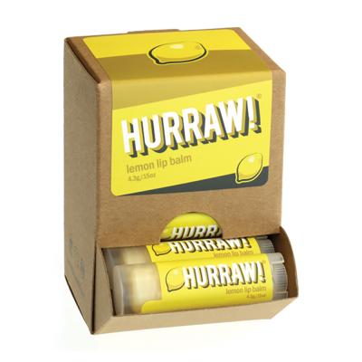 Hurraw! Organic Lip Balm Lemon 4.8g x 24 Display